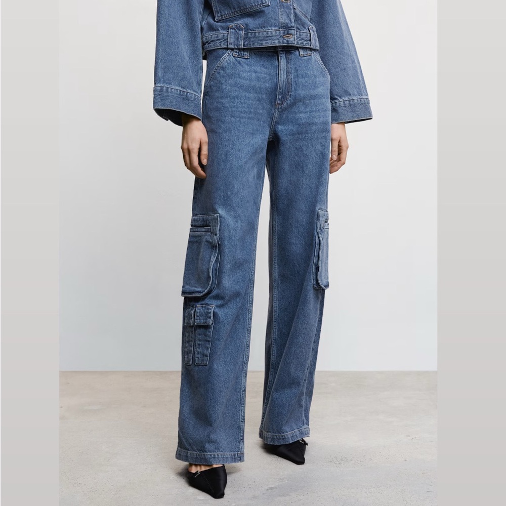 Mango Women’s Multi-Pocket Cargo Jeans US8 40 NWT